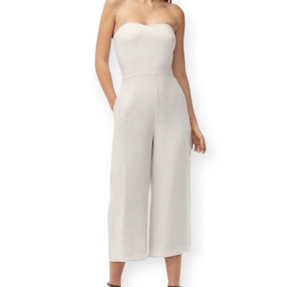Aritzia Pants - Aritzia Babaton Roshan Light Grey Strapless Jumpsuit SZ 2